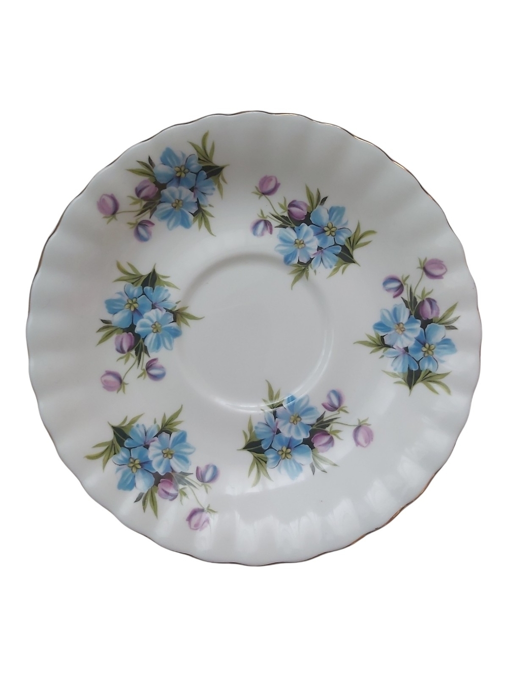 Royal Albert "Memory Lane" Blue Forget Me Not Teacup & Saucer - Picture 7 of 11